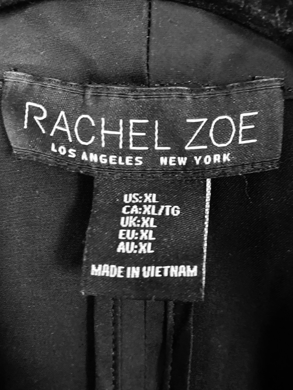 Rachel Zoe Open Front Blazer Jacket Ruched 3/4 Sleeves Black XL EUC - Picture 4 of 6